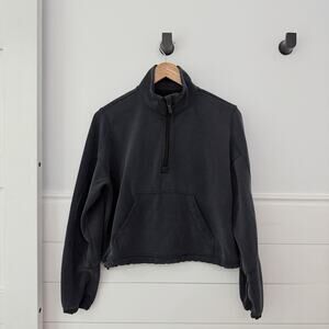 Women’s Lululemon Brushed Soft stream Half Zip Charcoal Gray 6